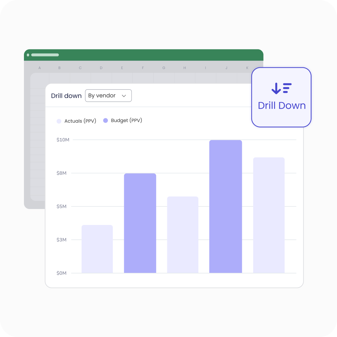 Live FP&A reporting and financial planning dashboard in Datarails